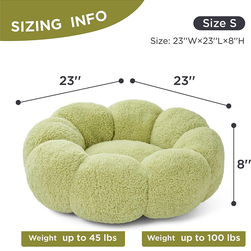 Donut Round Fluffy Puppy Bed in Teddy Sherpa Plush