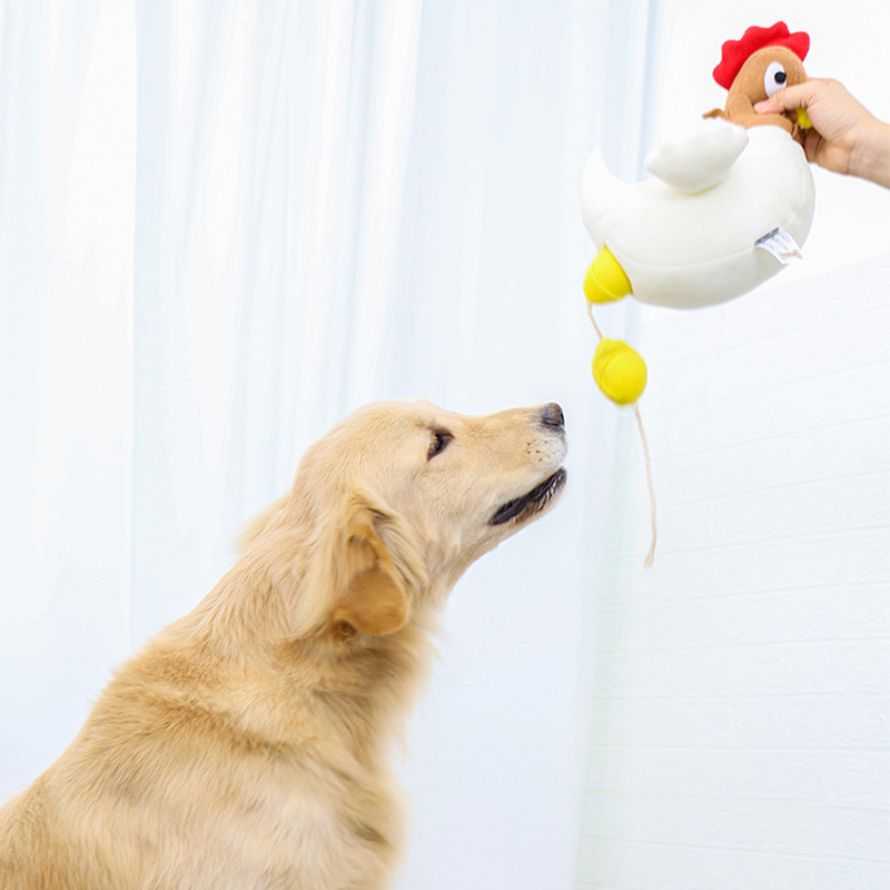 Chiken Shaped And Food Leaking Tug of War Dog Chew Toys 