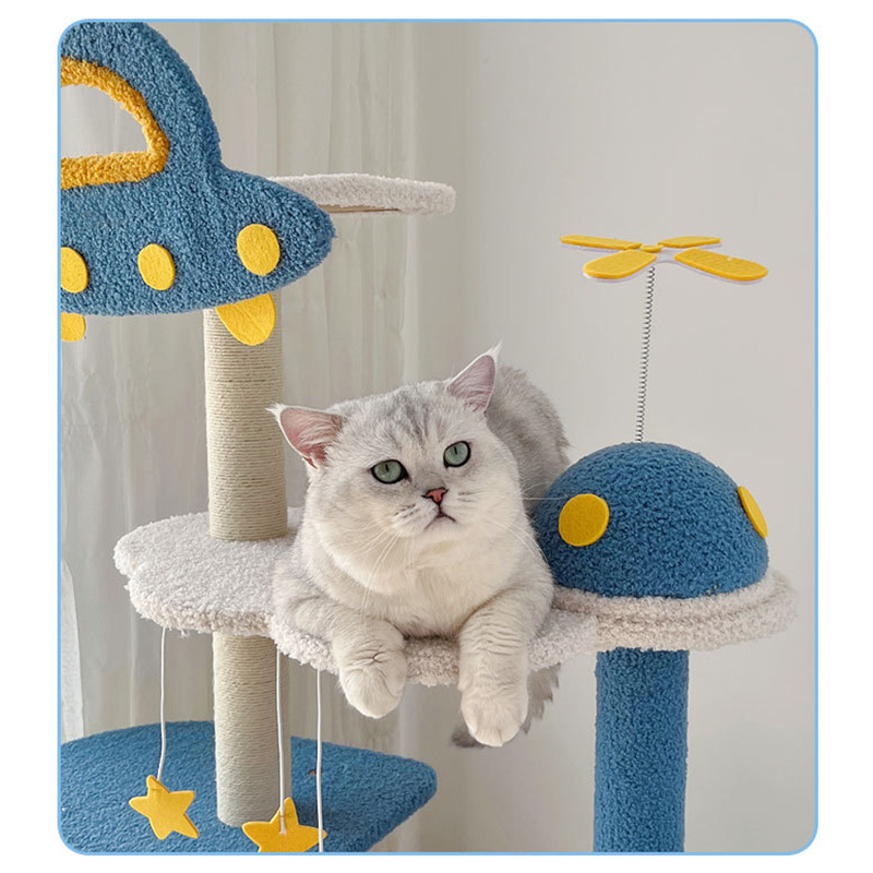 Cartoon Space Flying Saucer Cat Tree 