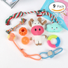 Colored Woven Cotton Rope Ball Cotton Grinding Teeth Dog Toy Set 