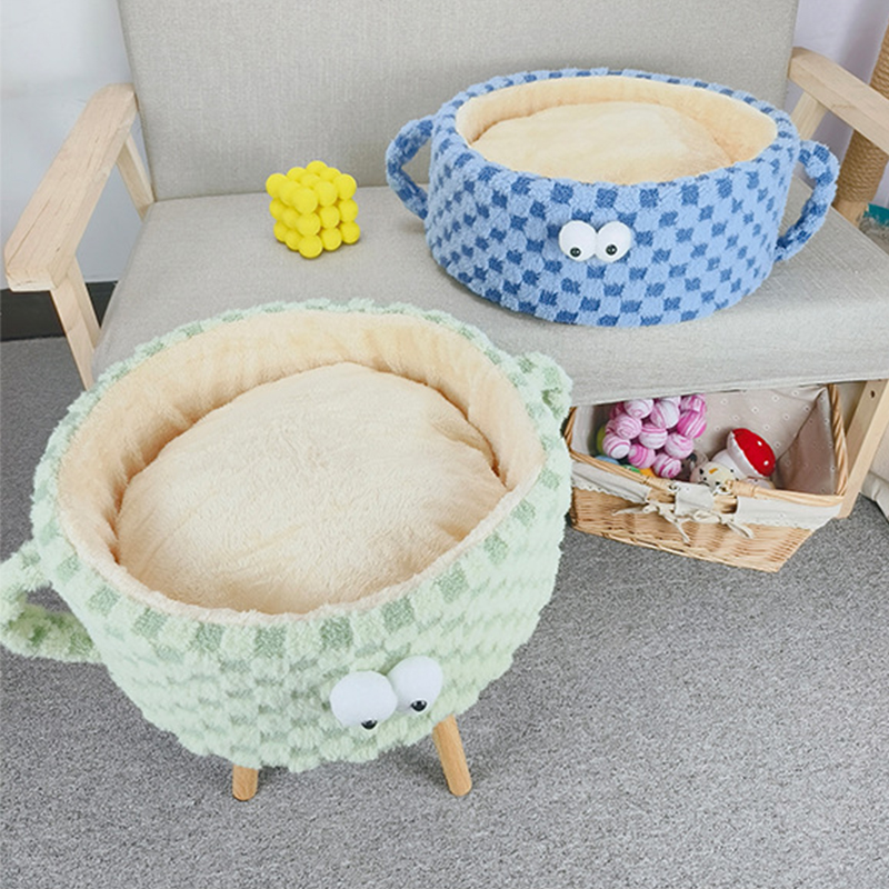 Checkerboard Check Wool Sponge Teacup Shape Nest