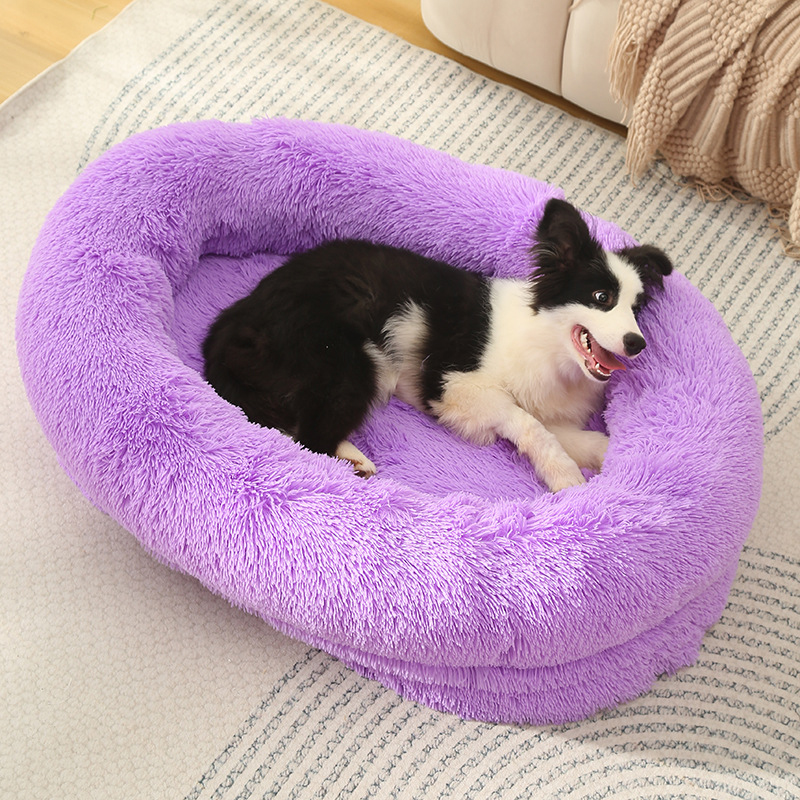 Faux Fur Cozy Soft Donut Pet Bed