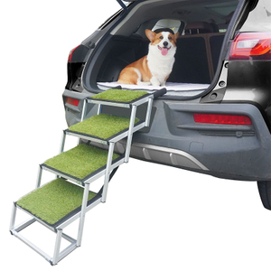 Dog Car Stairs with Grass