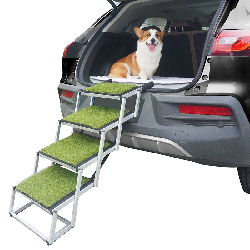 Dog Car Stairs with Grass