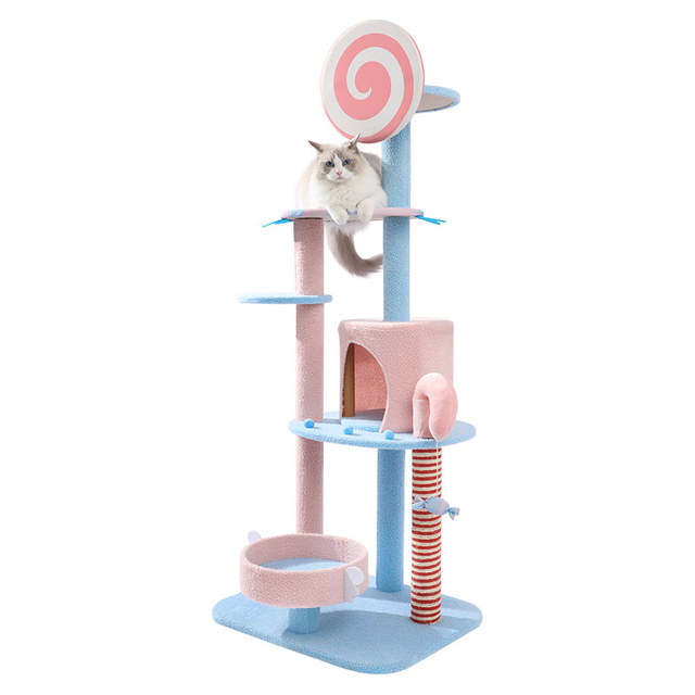  Cat Nest Pink Tree Multilayer Cat Condo Climb Frame Furniture