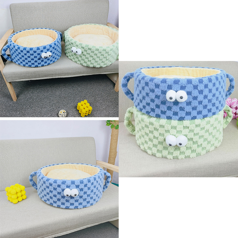 Checkerboard Check Wool Sponge Teacup Shape Nest