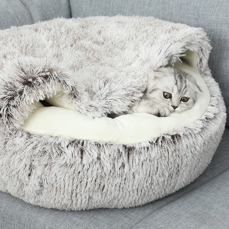  Cozy Comfy Semi Enclosed Winter Warm Round Pet Bed