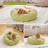 Donut Round Fluffy Puppy Bed in Teddy Sherpa Plush