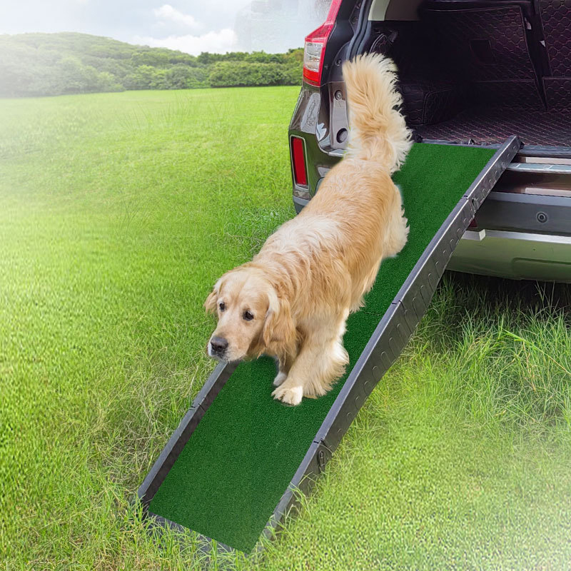 Dog Car Ramp With Grass