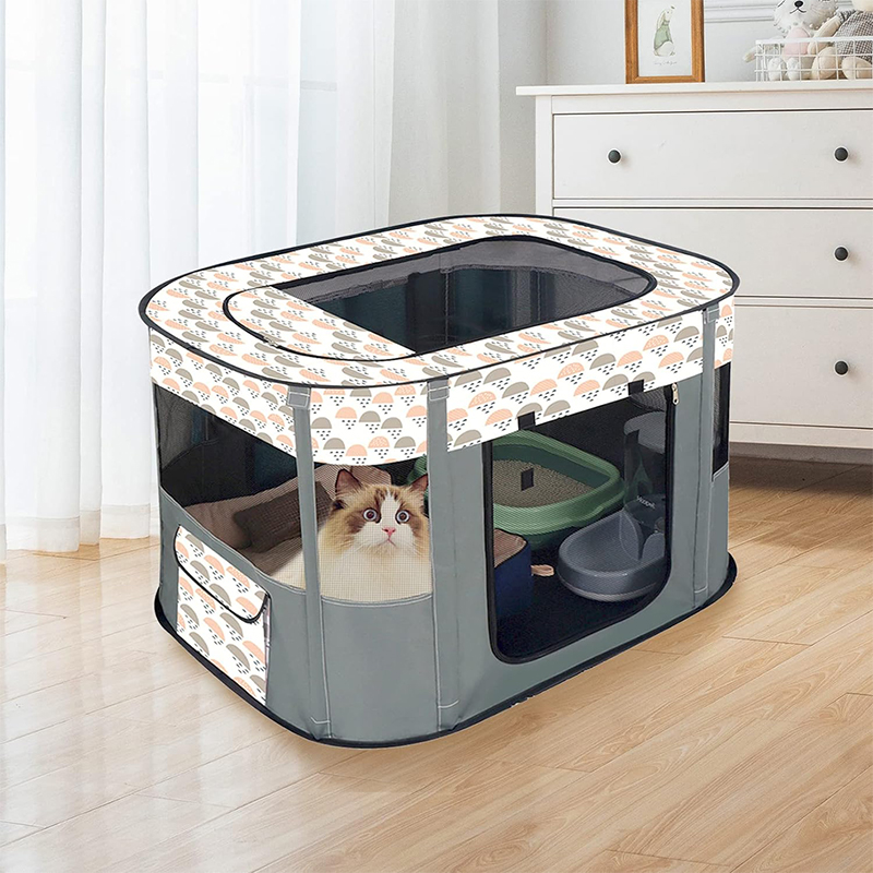 Foldable Exercise Play Tent Kennel Crate for Puppy Dog