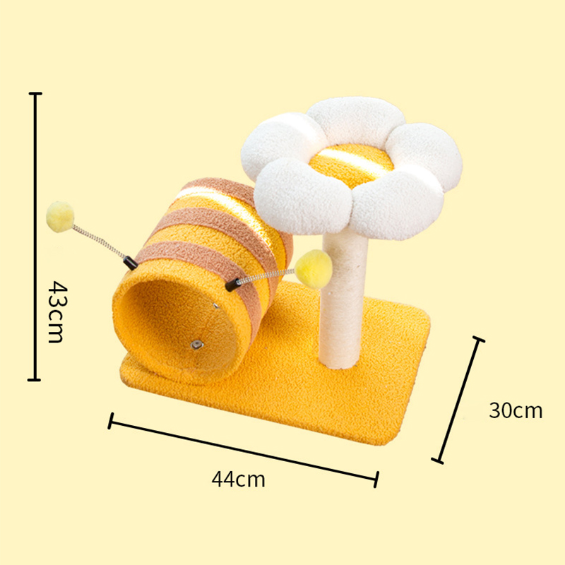 Flower bee shape hemp rope cat climbing Frame