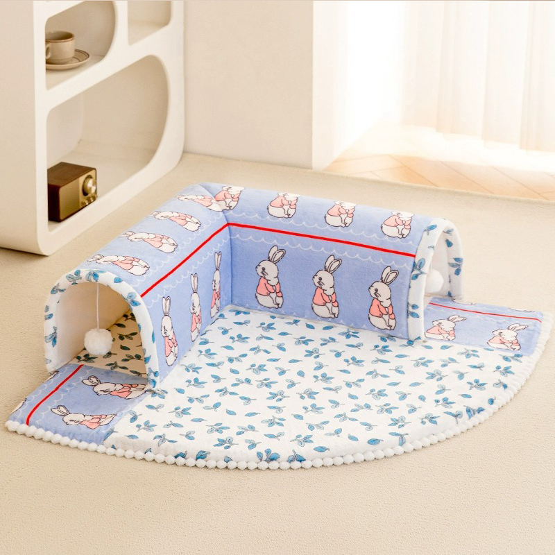 Cat Tunnel Bed with Central Mat