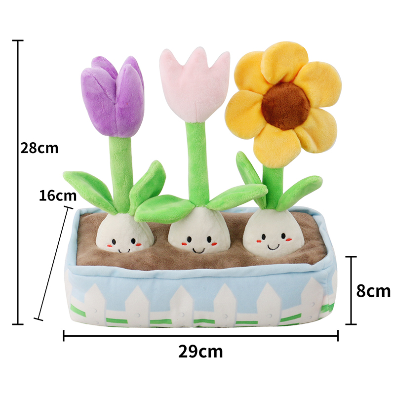 Flower Potted Plant Shaped Squeaky Pet Toy