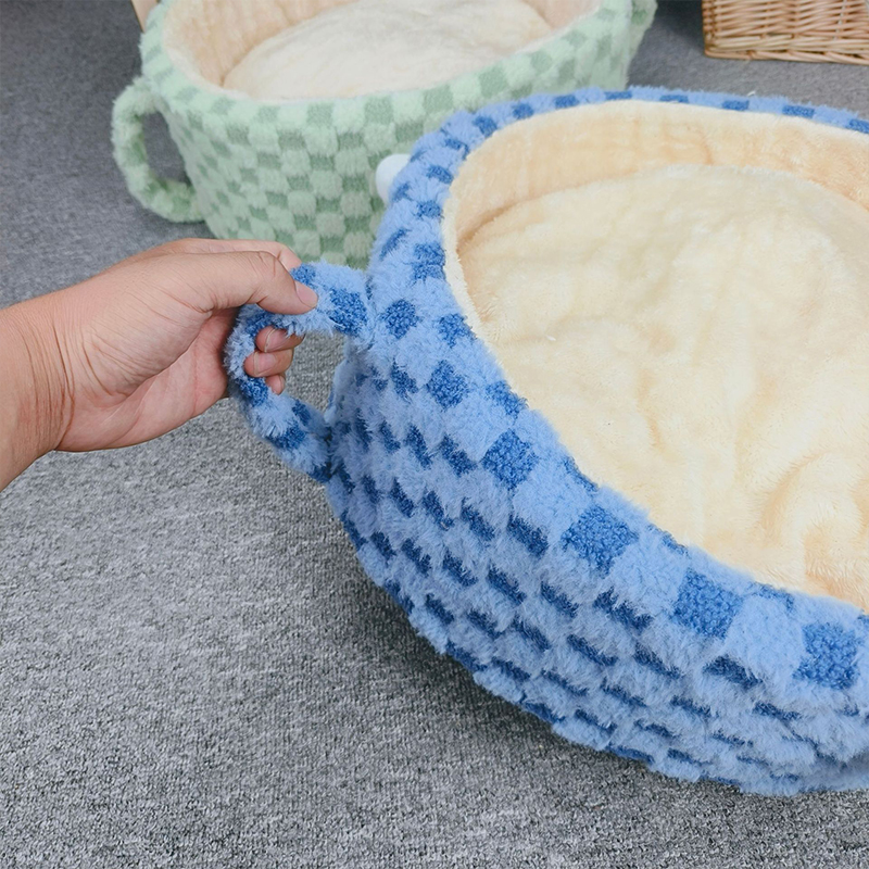 Checkerboard Check Wool Sponge Teacup Shape Nest