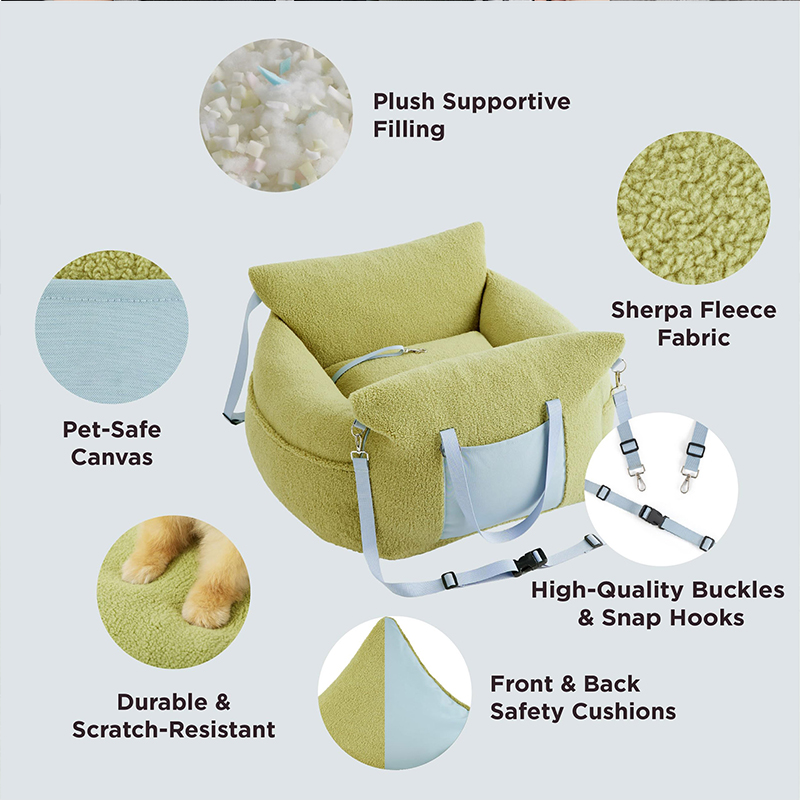 Washable Travel Dog Bed With Carrier Handles