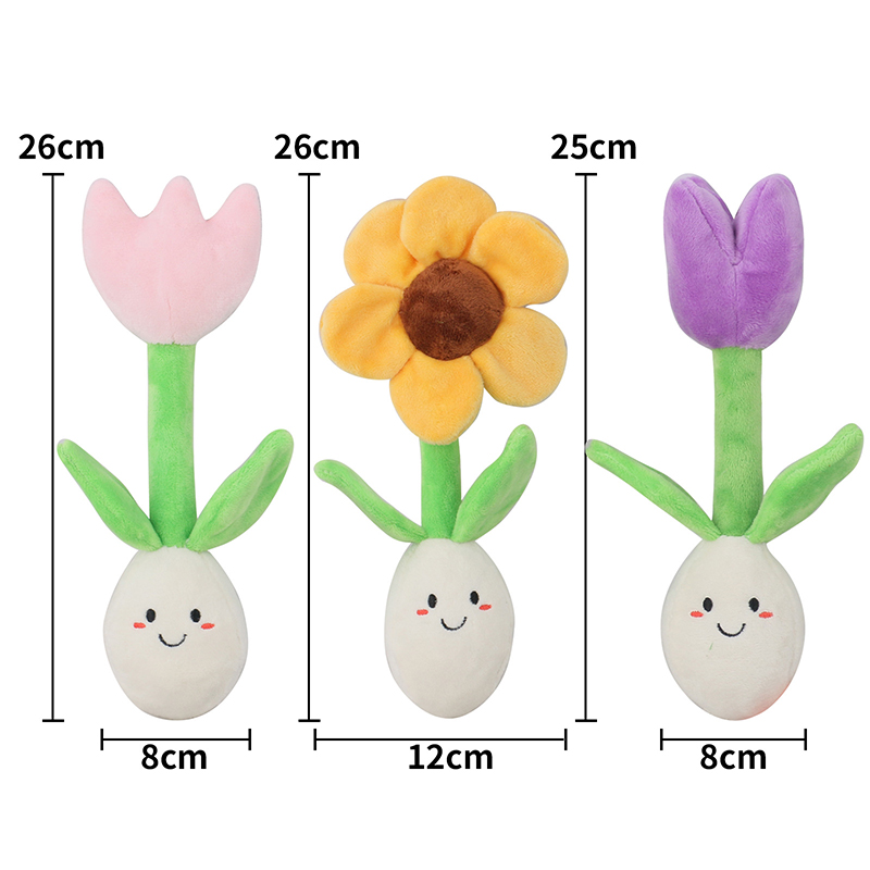 Flower Potted Plant Shaped Squeaky Pet Toy