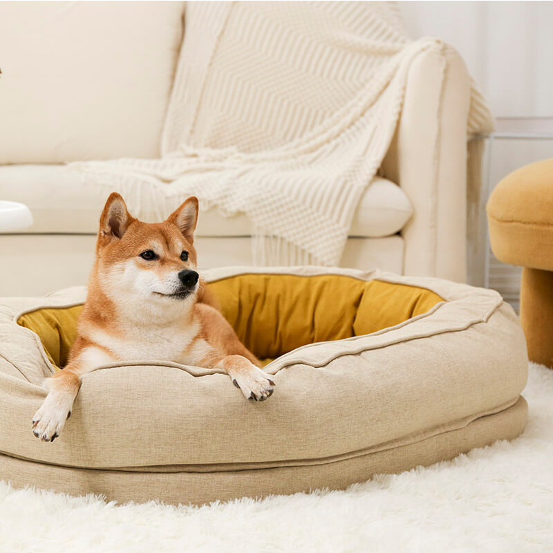 Orthopedic Memory Foam Dog Cat Donut Oval Bed