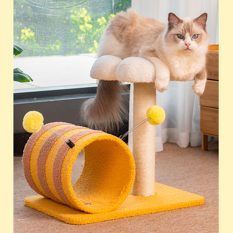 Flower bee shape hemp rope cat climbing Frame