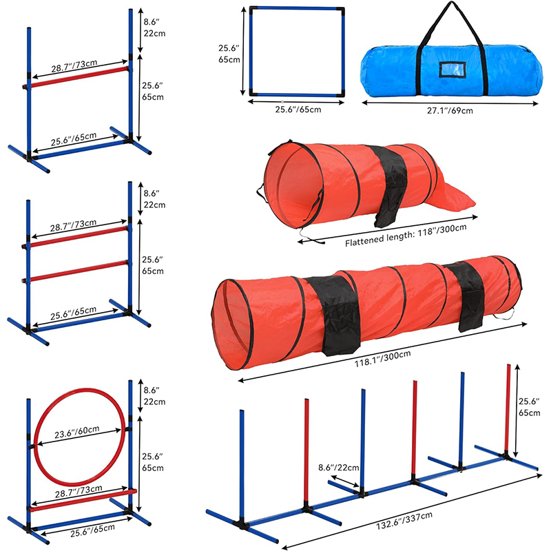 Training Kit Indoor Outdoor Game for Dogs with Agility Hurdle