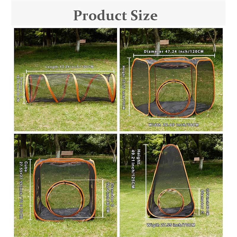 Portable Compound Pet Tent and Tunnel 6-in-1 Outdoor Pet Playhouse