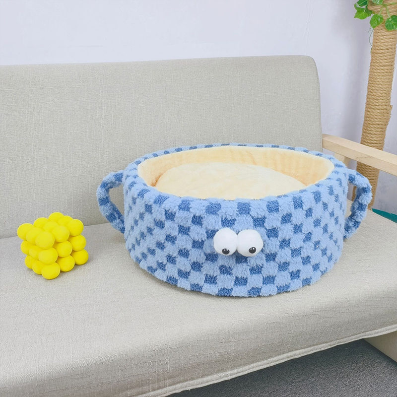 Checkerboard Check Wool Sponge Teacup Shape Nest