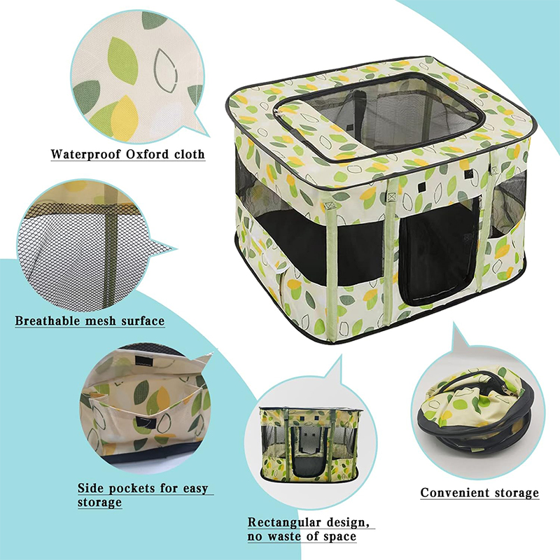 Foldable Exercise Play Tent Kennel Crate for Puppy Dog